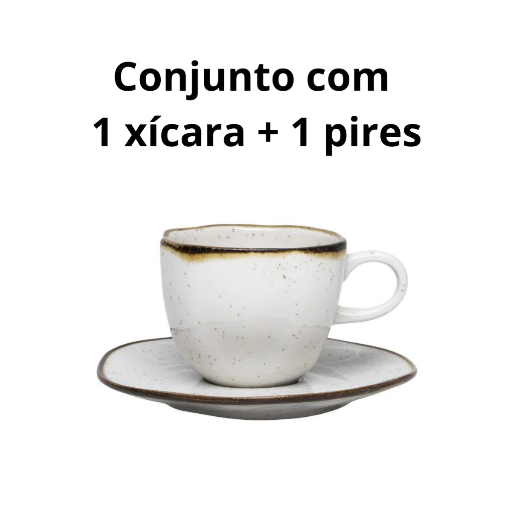 Conjunto de Xícaras com Pires 200ml Ryo Maresia - Cozinhara