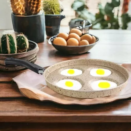 Frigideira 4 em 1 Multiuso com Divisórias Antiaderente Bege - Cozinhara