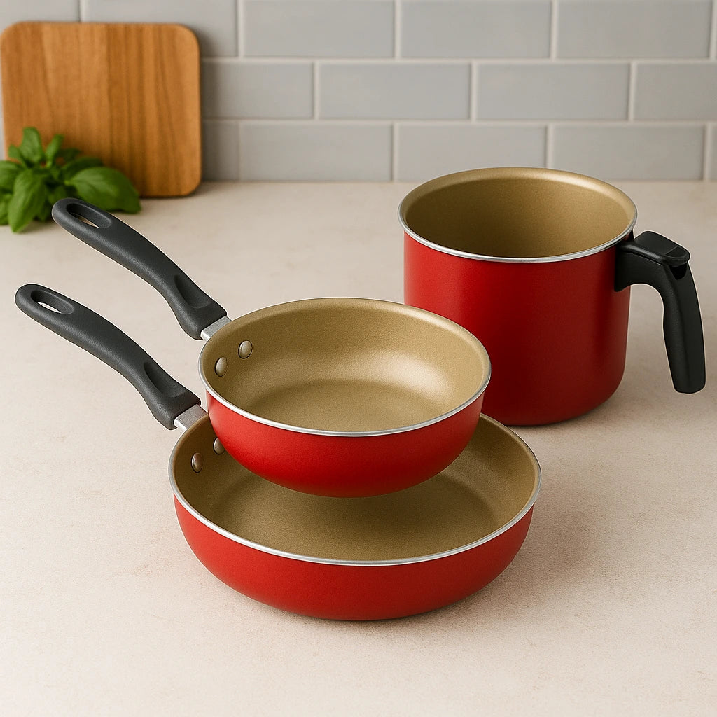 Kit Antiaderente Teflon com frigideira Alta 3 pç - Cozinhara