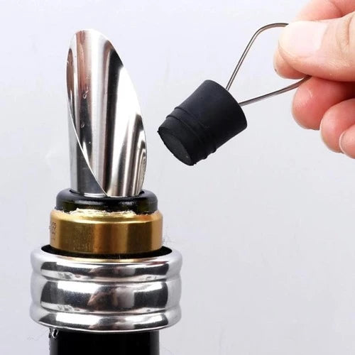 Kit Completo para Vinho - 4 Taças Brunello 490ML + Acessórios de Brinde - Cozinhara