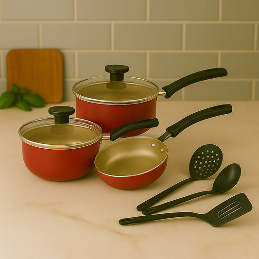 Kit de Panelas Antiaderente Teflon com Frigideira Alta - Cozinhara