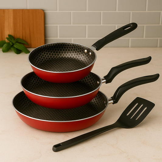 Kit Jogo de Frigideiras 3 Pçs Antiaderente Teflon 6 Camadas - Cozinhara