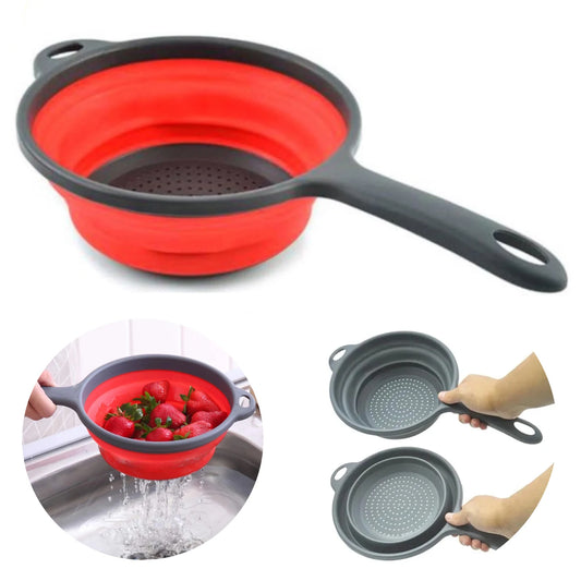 Escorredor-Retrátil-de-Silicone-com-Alça-Compacto-e-Resistente