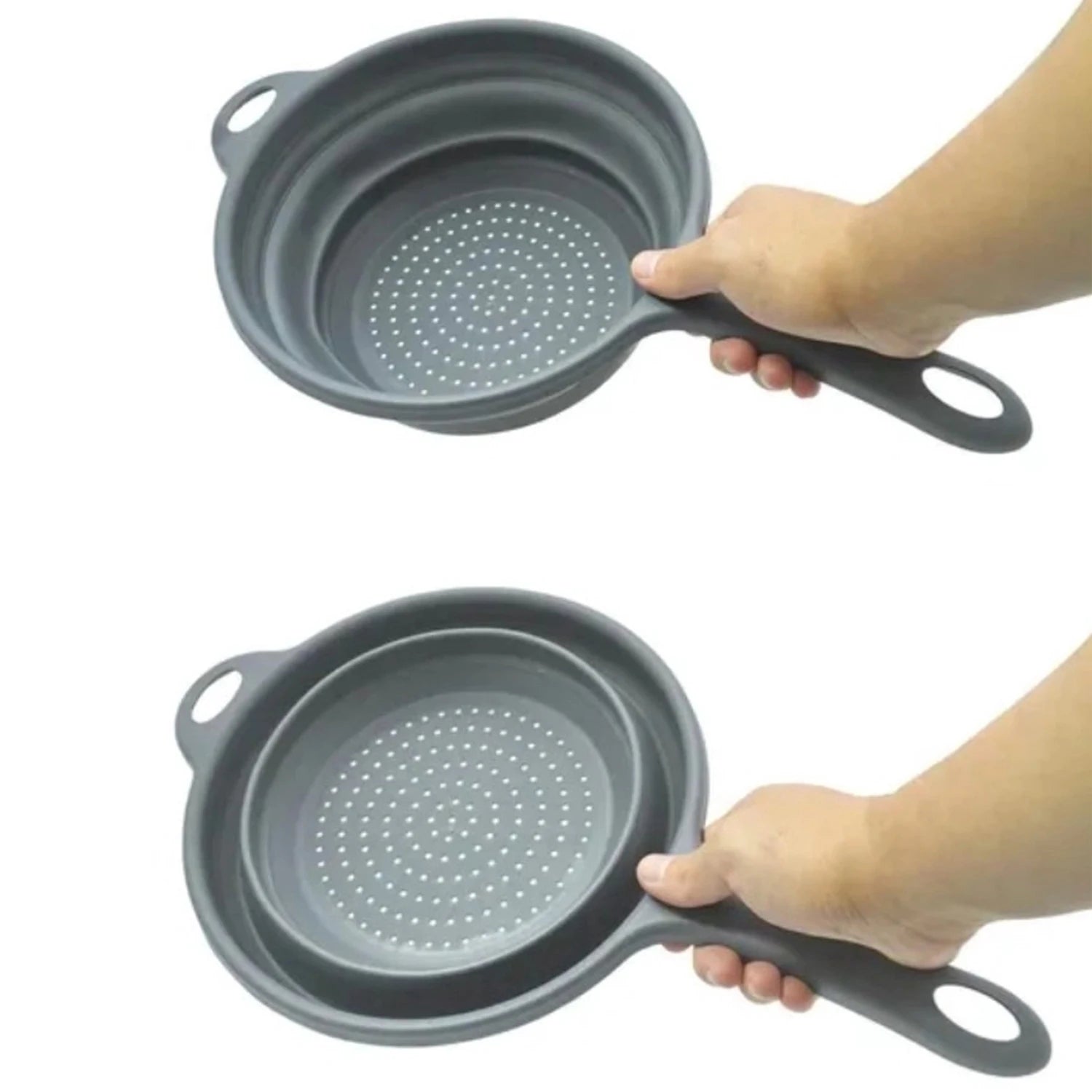 Escorredor-Retrátil-de-Silicone-com-Alça-Compacto-e-Resistente