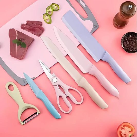 Kit-de-Facas-Churrasco-e-Cozinha-6-Peças-Antiaderentes-em-Aço-Inoxidável
