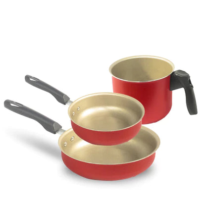 Kit Antiaderente Teflon com frigideira Alta 3 pç - Cozinhara